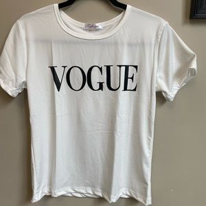 Vogue printed white Tee S, M